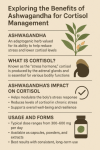 Infographic how ashwagandha reduces cortisol