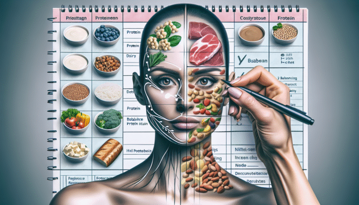 A person planning meals featuring diverse protein sources and fibre-rich foods for balanced protein intake.