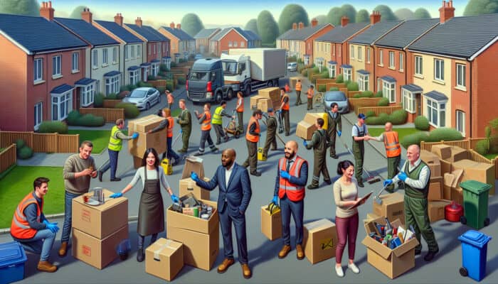A local UK clearance team effectively clearing a home, showcasing personalised service and engagement in price negotiations with clients.