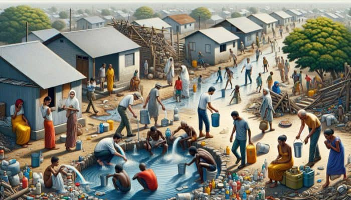 Community facing health and economic challenges due to long-term water shutoffs, using unsafe water sources.