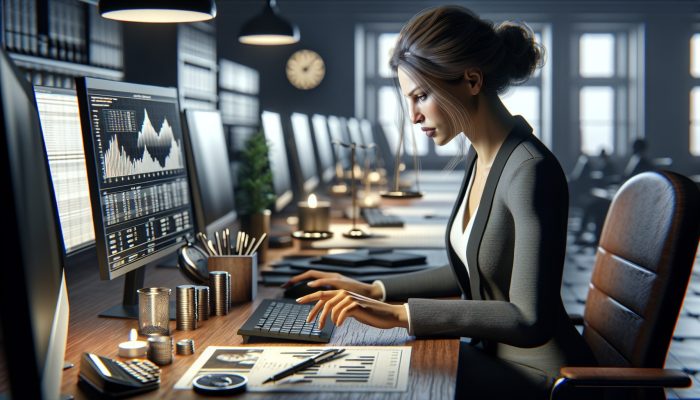 Mastering Debt Qualification with High Debt Levels: UK Guide | DCL A financial advisor analyzing a client's financial data on a computer in a professional office setting.