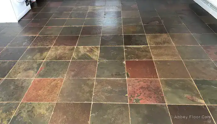 Spotlessly maintained natural slate tile flooring in a West Dunbartonshire home