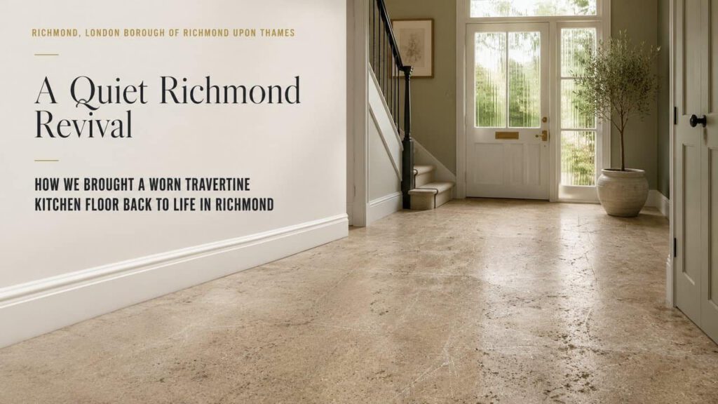 Travertine Floor Revitalisation for Kitchens in Richmond