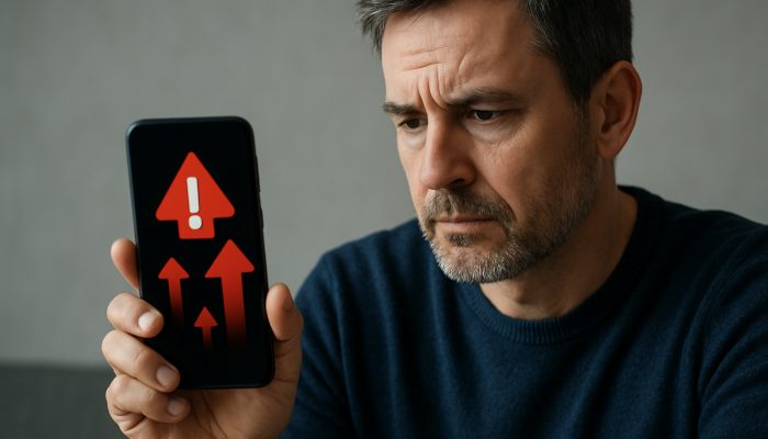 Preparing Statements if Your Spending Looks Risky | DCL UK resident checking smartphone for flagged spending alerts from Barclays and HSBC